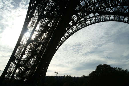 eiffel tower by blue sky