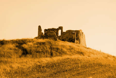 ruin on hillの写真素材