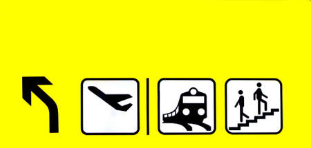 yellow board with black pictogram on itの写真素材