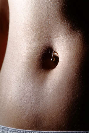 a picture from a silver navel piercingの写真素材