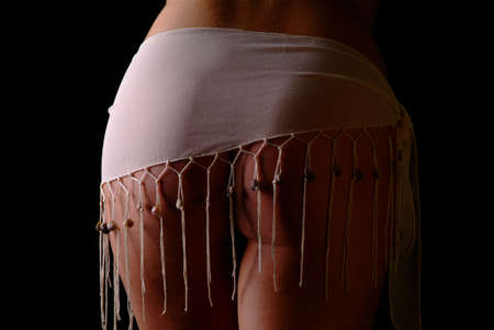  backside from a women with a white phantom view cloth appareledの写真素材