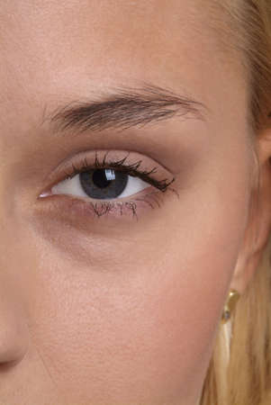 a detail admission of a beautiful blue eyeの写真素材