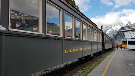 Train on a summer day.の写真素材