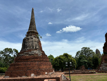 Ancient pagoda at Ayutthaya province, Thailand.の写真素材