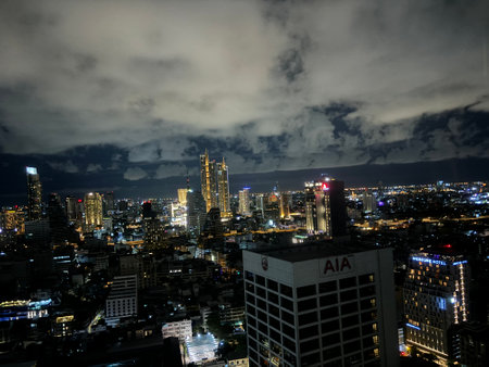 Bangkok cityscape at night.