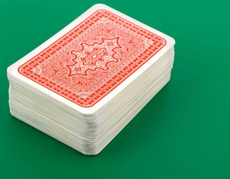 playing cards on green backgroundのeditorial素材
