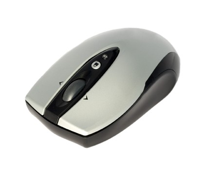 Wireless Mouse. A wireless computer mouse over white background