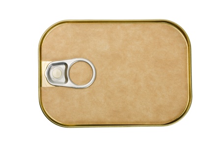 Tin can with label for easy addition of text or logo 