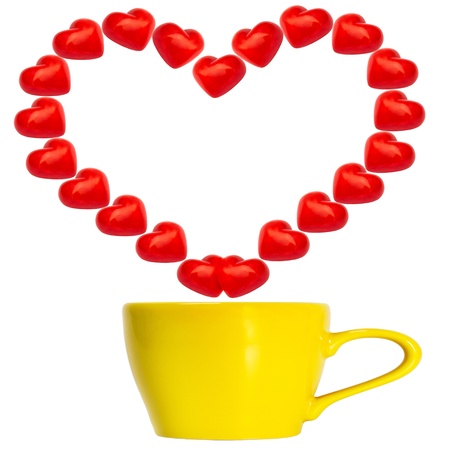 mug hot love isolated on a white backgroundの写真素材