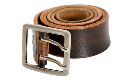 Leather belt isolated の写真素材
