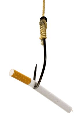 cigarette in fishhook conceptの写真素材