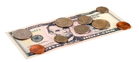 Coins and dollarsの写真素材