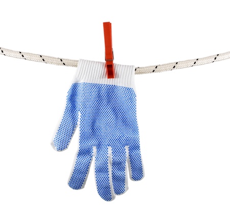 Gloves on rope colour clothes-peg