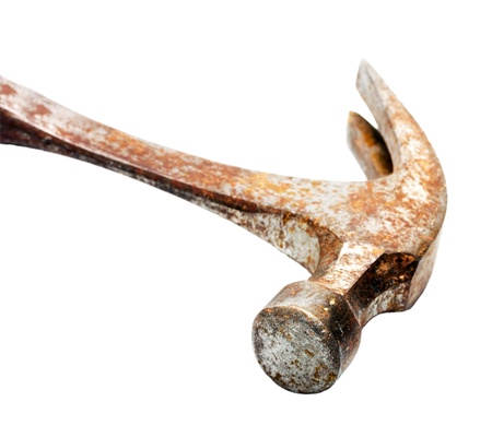 Hammer rust isolated over white background  on white backgroundの写真素材