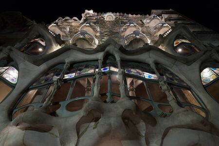 BARCELONA, SPAIN - August 08  Casa Batllo Facade  The famous building designed by Antoni Gaudi is one of the major touristic attractions in Barcelona  August 08, 2012 in Barcelona, Spain のeditorial素材