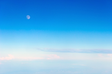 moon on blue sky backgroundの写真素材