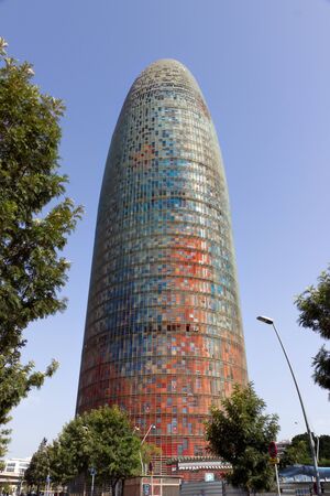 Agbar colorful tower office in Barcelona  Spain のeditorial素材