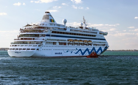 ODESSA, Ukraine - July 22: Cruise ship Aida Aura came into the port of Odessa, Ukraine on July 22,...