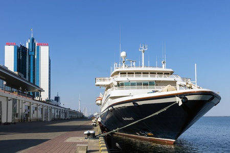 ODESSA, Ukraine - August 22  Cruise ship SEA DREAM came into the port of Odessa, Ukraine on August 22, 2013  Odessa is the biggest cruise port of Ukraine  のeditorial素材