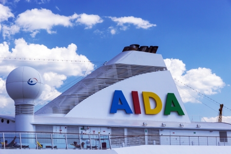 ODESSA, UKRAINE- JULY 22. Cruise ship Aida Aura came into the port of Odessa, Ukraine on July 22, 2013. Odessa is the cruise port of Ukraine.のeditorial素材