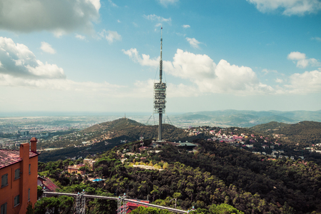 view Barcelona from Tibidabo hill television antenna.のeditorial素材