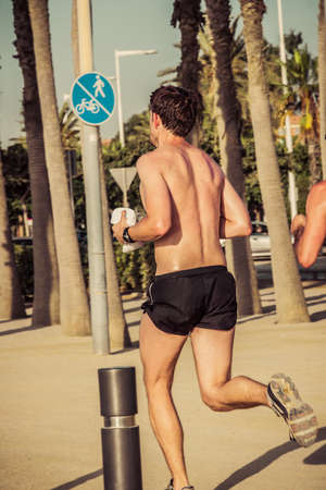 runner running - healthy lifestyle concept. vintage color