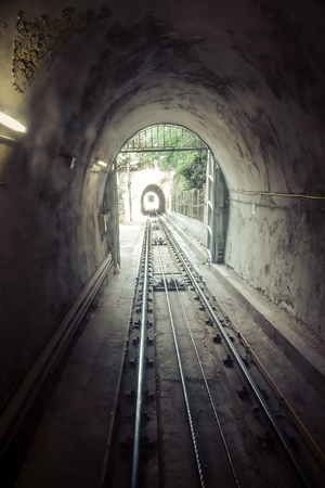 funicular Barcelona. Catalonia, Spain. Vintage retro styleの写真素材