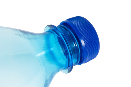 bottle plastic close-up Isolated on white backgroundの写真素材