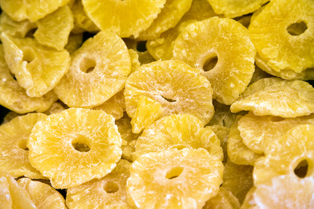 Dry slice pineapple dessert background の写真素材