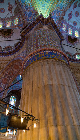 Interior of the Sultanahmet Mosque Blue Mosque in Istanbul, Turkeyのeditorial素材