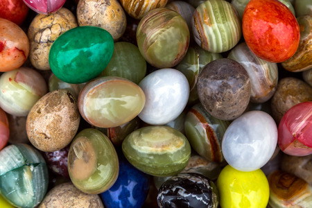 stone colored onyx easter eggsの写真素材