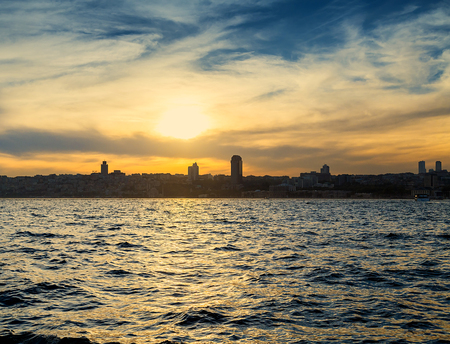 panoramic city asia Istanbul in Bosphorusの写真素材