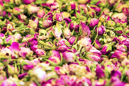 Dry roses petal background naturalの写真素材