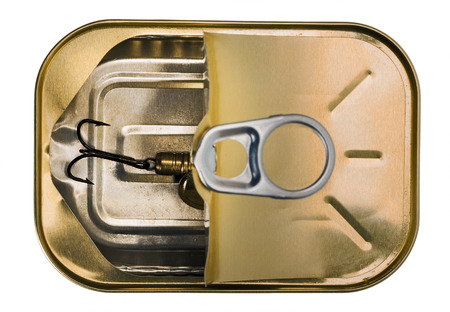 aluminum tin can on a white background.の写真素材