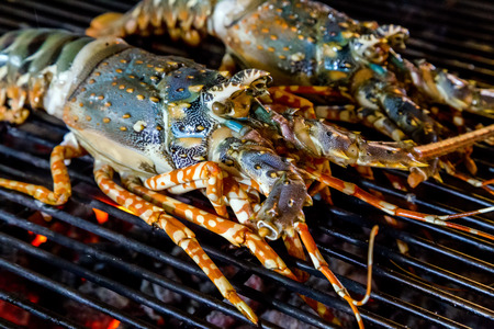 Barbecue Grill cooking seafood. background seafood cookedの写真素材