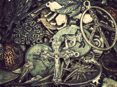 amulets background, vintage nature backgroundの写真素材