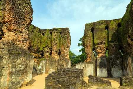 Royal Palace ruins part of Polonnaruwa remains as the royal ancient city of the capital city by Kingdom of Polonnaruwa of Ceylon, Sri Lanka.の写真素材