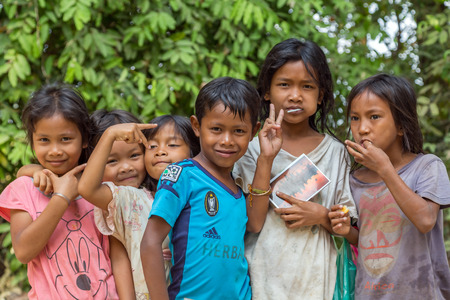 CAMBODIA - Feb 25, 2015 : Ethnicity Diversity Group of Kids Friendship Cheerful on February 25, 2015のeditorial素材