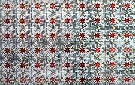 flowers floor mosaic tile backgroundの写真素材