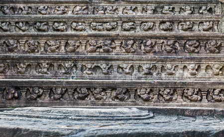 Ancient ruins in Polonnaruwa city temple - medieval capital of Ceylonの写真素材