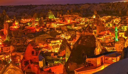 night Goreme, landscape Cappadocia Turkeyのeditorial素材