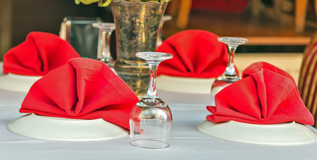 table red set dining restaurant background interior