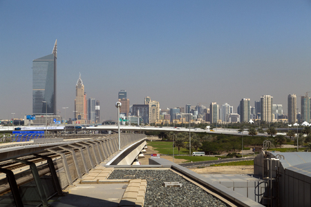 DUBAI, UAE - JAN 23, 2016: Dubai, Urban view, Skylines and city view the Skyscrapers, buildings and streets and most populous city in the United Arab Emirates.のeditorial素材