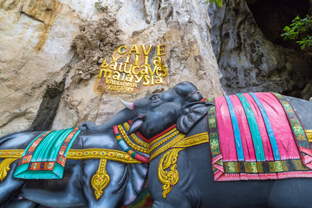 Hindu shrines, statue in Batu Caves Kuala Lumpur, Malaysiaの写真素材