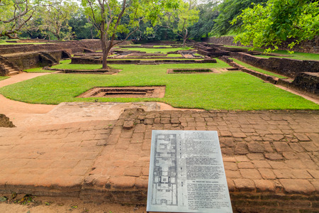 Landscape of ruin Royal Gardens and Pools, Lion Rock Sigiriya, Attractions, Historical Places in Sri Lankaの写真素材