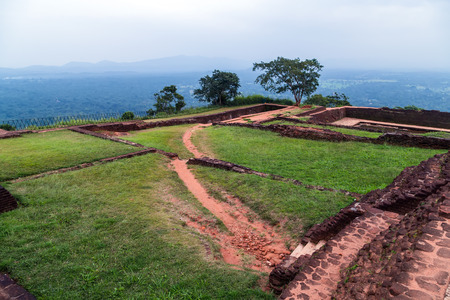 Landscape of ruin Royal Gardens and Pools, Lion Rock Sigiriya, Attractions, Historical Places in Sri Lankaの写真素材