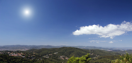 Mountain Nature Spring sunset Green backgroundsの写真素材