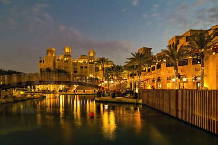 Dubai, UAE, January 26, 2016: Madinat Jumeirah the Arabian Resort - Dubai is a luxurious 5 star resort in Dubai. Lake boat tour UAE.のeditorial素材