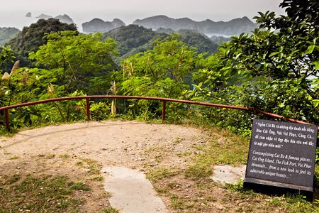 Cat Ba Island, Lan Ha Bay, Vietnam - November 30, 2014: Built right on top of the mountain, the military complex, Canon Fort had full control gateway port of Hai PhÃ²ng.のeditorial素材