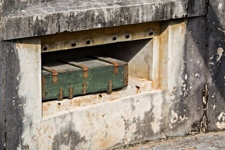 Cat Ba Island, Lan Ha Bay, Vietnam - November 30, 2014: Cannon Fort. The Japanese built tunnels and gun posts Ammunition depot World War II, Indochina War, Viet Cong during the Vietnam War.のeditorial素材